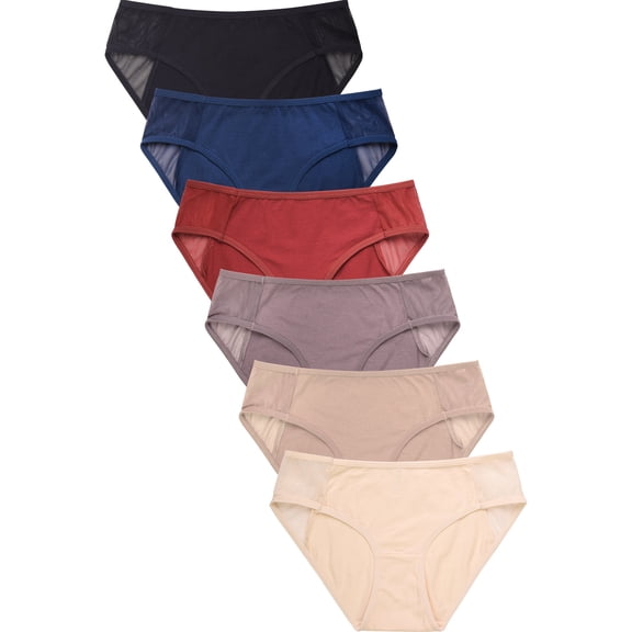 6 Packs of MAMIA Women's Ladies Cotton Underwear Bikini Panties - Style#11