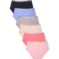 thumbnail image 1 of 6 Packs of MAMIA Women's Ladies No Show Cotton Underwear Brief Panties - Style#16, 1 of 1