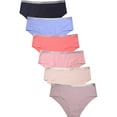 thumbnail image 1 of 6 Packs of MAMIA Women's Ladies No Show Cotton Underwear Hipster Panties - Style#17, 1 of 1