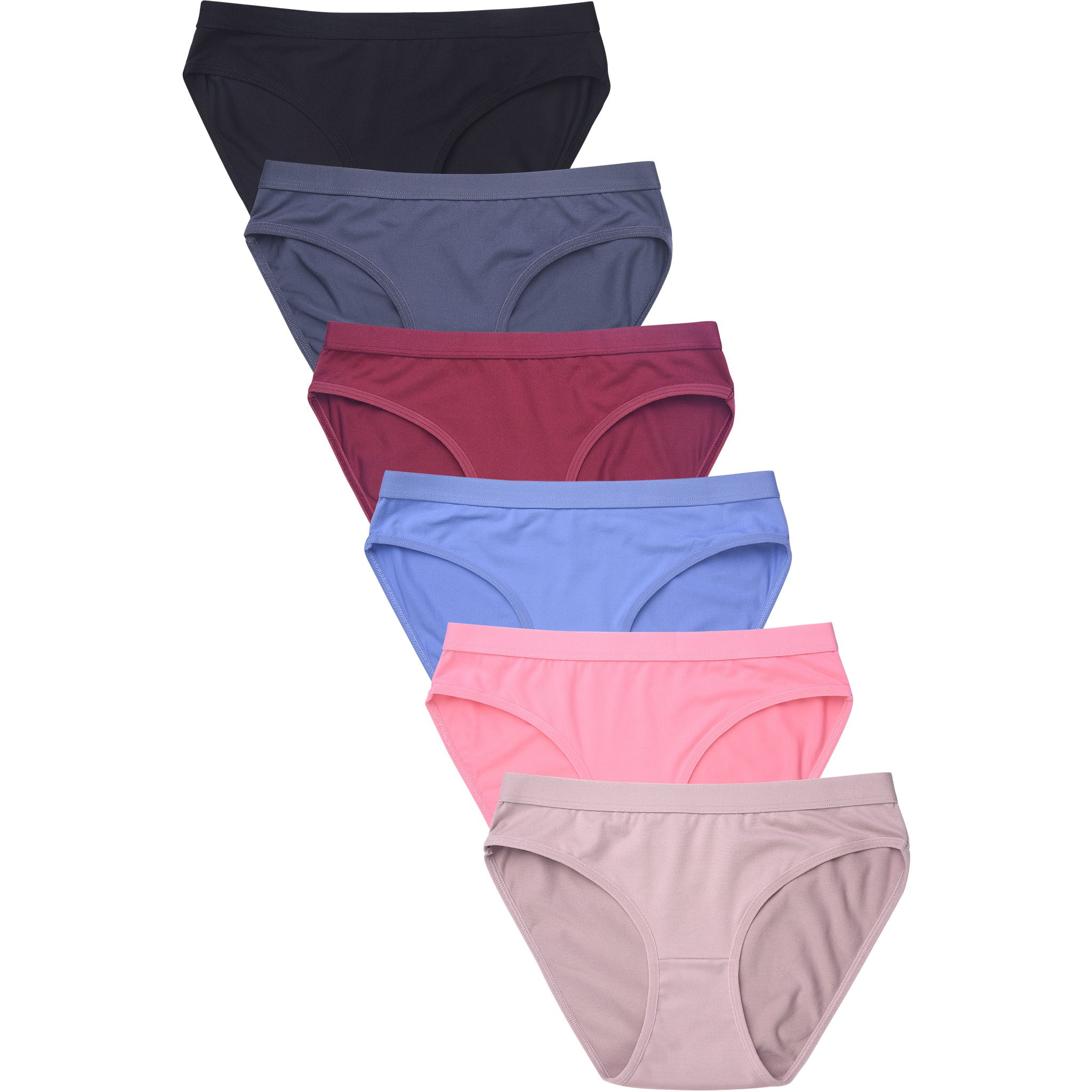 Sociala Women's Microfiber Thong Panties Stretch Breathable Underwear,  4-Packs