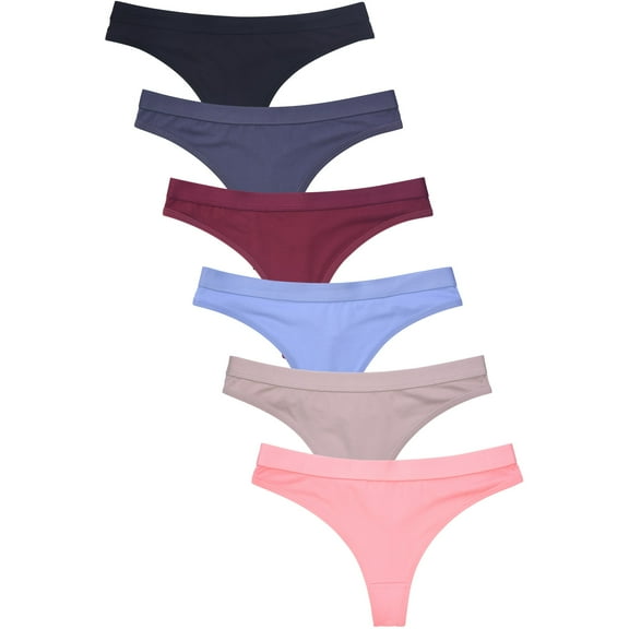 6 Packs of MAMIA Women's Polyester G-String Thong Sexy Underwear Panty - Style#3