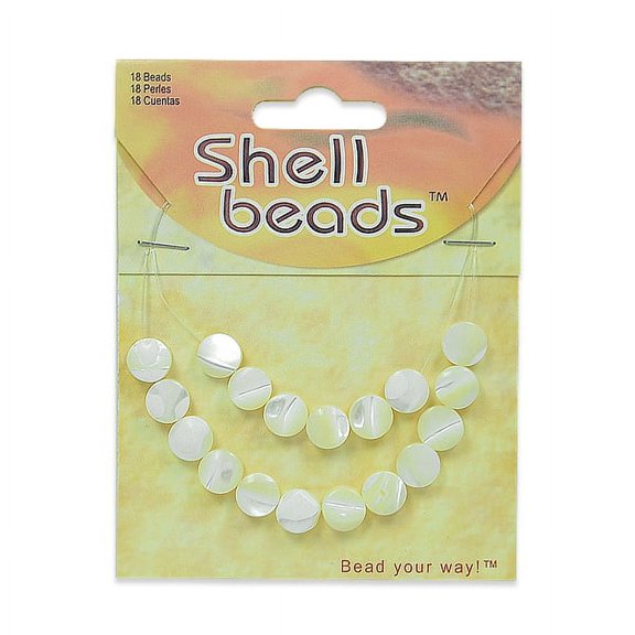 6 Packs of MOP Round Disk Beads - 8mm - 16 Pc Pack