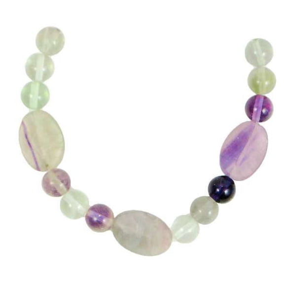 6 Packs of Round Fluorite Gemstone Beads - 8mm/13x18mm - 15 pcs.