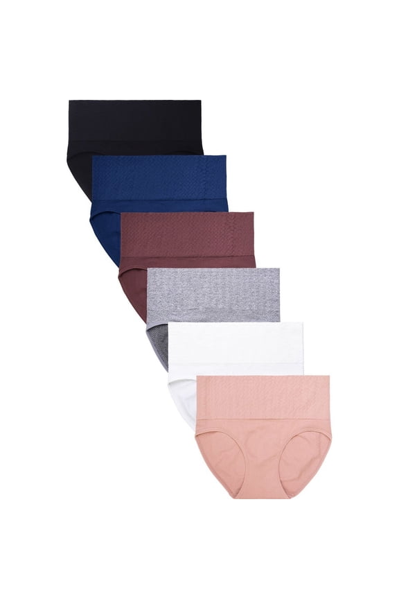 6 Packs of SOFRA Ladies Seamless Ultra Firm Control Brief/Thong Underwear Girdle Shapewear