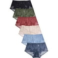 thumbnail image 1 of 6 Packs of SOFRA Women's Nylon Mid Rise Floral Lace Hipster Panty Underwear - Style#11, 1 of 1