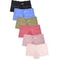 thumbnail image 1 of 6 Packs of SOFRA Women's Nylon Mid Rise Lace Hipster Panty Underwear - Style#6, 1 of 7