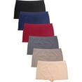 thumbnail image 1 of 6 Packs of Sofra Women Seamless Boyshorts Classy Sexy Stretch Panty - Style#16, 1 of 5