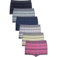 thumbnail image 1 of 6 Packs of Sofra Women Seamless Boyshorts Classy Sexy Stretch Panty - Style#5, 1 of 4