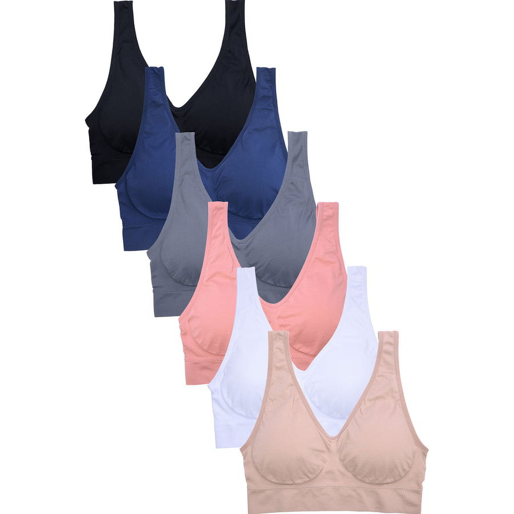 6 Packs of Sofra Women s Seamless Onesize Workout Fitness Gym Sports Bra Style 18