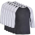 thumbnail image 1 of 6 Packs of TheLovely Men's 3/4 Sleeve Crew Neck Raglan Jersey Baseball Tee Shirts, 1 of 2
