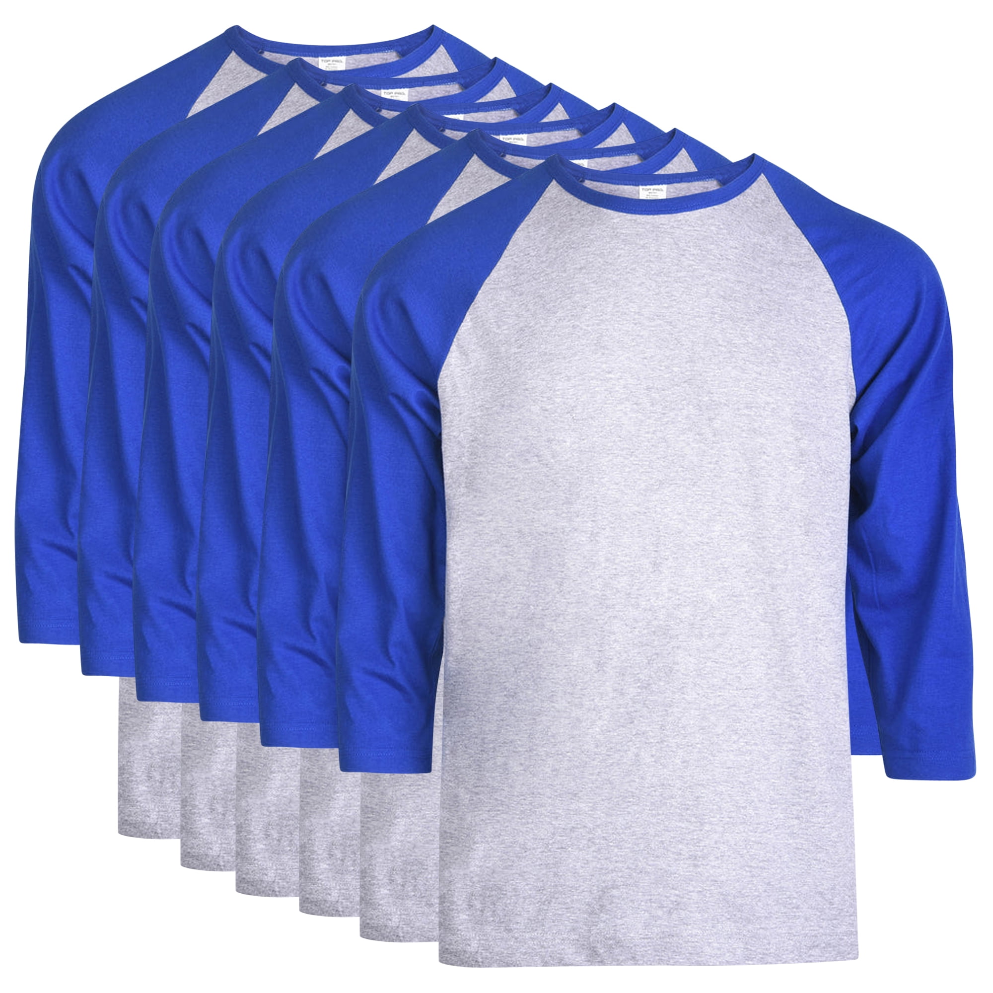 6 Packs of TheLovely Men's 3/4 Sleeve Crew Neck Raglan Jersey Baseball