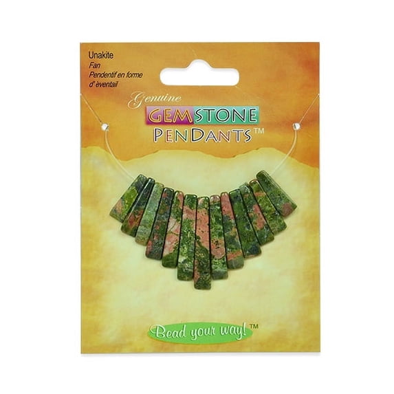 6 Packs of Unakite Fan Pendant Pack of 13