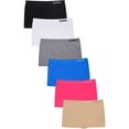 thumbnail image 1 of 6 Packs of Women Seamless Boyshorts Classy Sexy Stretch Panty - Style#3, 1 of 6