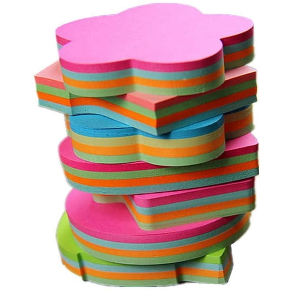 6 Pads Creative Sticky Notes 3x3 Self-Stick Notes for Home, Office,100 Sheets/Pad, 'Butterflie', 'Clothe', 'Heart', 'Leaves', 'Apple', 'Strawberry', 'Bear', 'Plum Flower',etc. Shapes Random