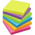 thumbnail image 1 of 6 Pads Lined Sticky Notes 3x3 Sticky Notes with Lines Self-Stick Note Pads 6 Bright Multi Colors,100 Sheet/Pad, 1 of 6