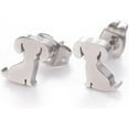 thumbnail image 1 of 6 Pair 304 Stainless Steel Puppy Stud Earrings Non-allergenic Earrings Dog Silhouette Earrings Ornament for Women DIY Necklace Bracelet Earring Jewelry Craft Making 7x8mm Pin: 0.8mm diy, 1 of 2