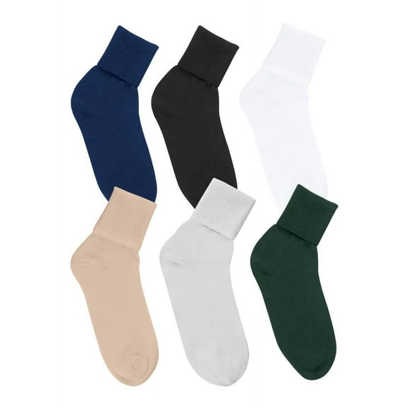 6-Pair Buster Brown Seamless Toe Cotton Socks Dark 10