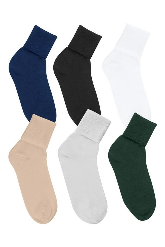 6-Pair Buster Brown Seamless Toe Cotton Socks Dark 10