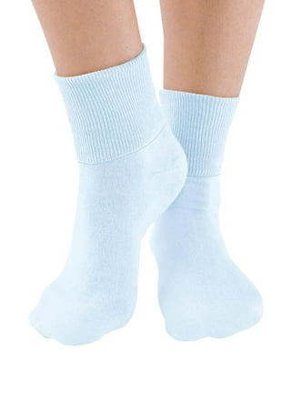 Buster Brown Women's Socks Cotton Foldover Cuff Socks, White 3-Pack