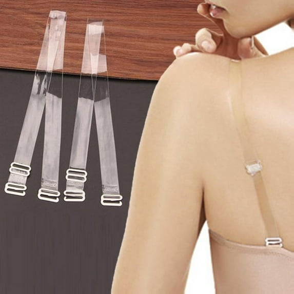 6 Pair Clear Bra Straps, Transparent Detachable Invisible & Adjustable Hook