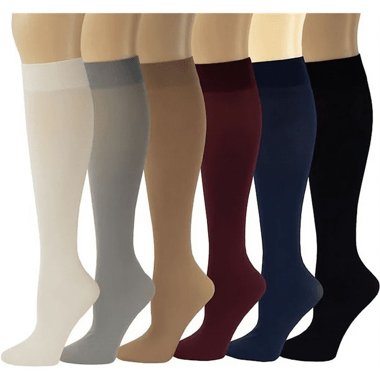 6 Pair Compression Socks for Women & Men Circulation 20-30mmhg Knee ...