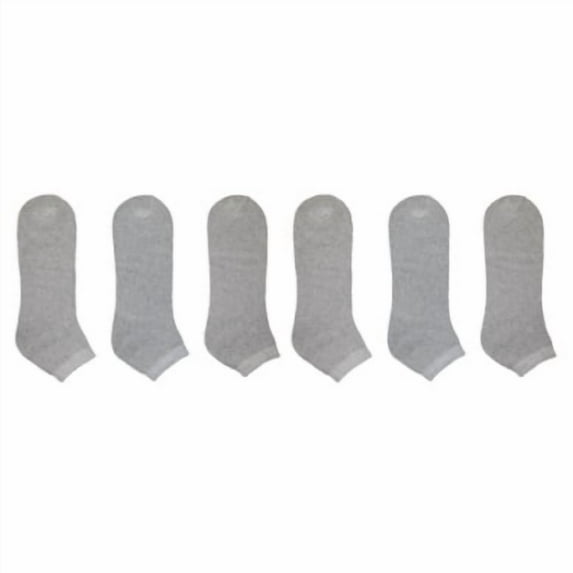 6 Pair Everlast Men's Low Cut Full Cushion Socks- Size 10-13 (Gray)