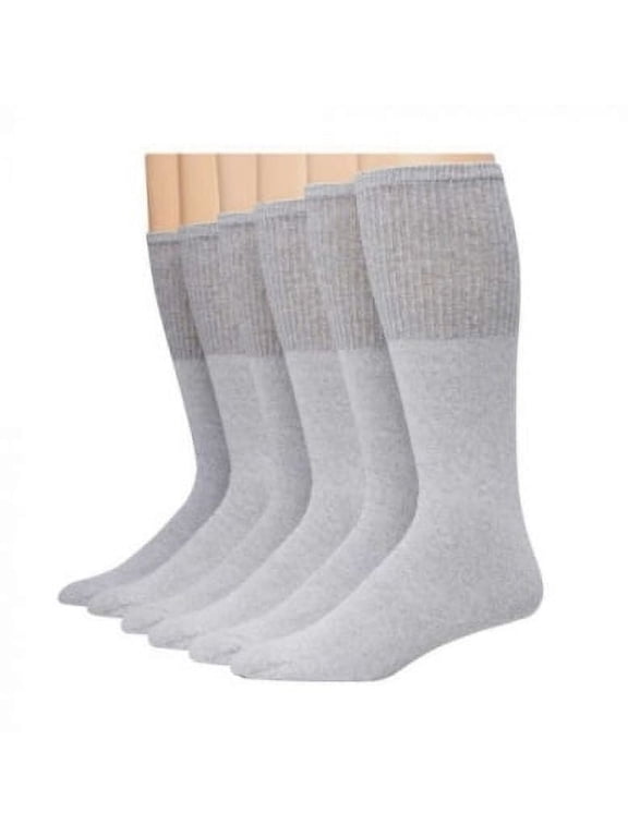 6 Pair Everlast Men's Over The Caft Tube Socks (Grey)