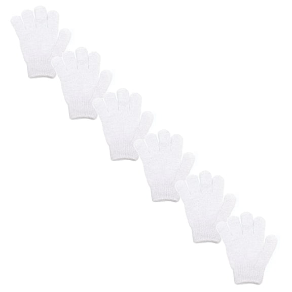 6-Pair Exfoliating Gloves, Nylon Body Wash Scrubbing Mitts for Men and Women, Shower Scrubber for Dead Skin and Microcirculation