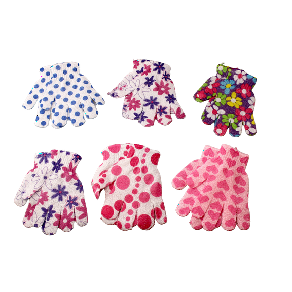 Dependable Industries 6 Pair Exfoliating Shower Dead Skin Cell Remover Bath Gloves