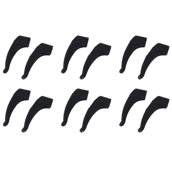 6 Pair Eyeglasses/Sunglasses/Spectacles Eyewear Ear Hook Lock Tip Holder---Black