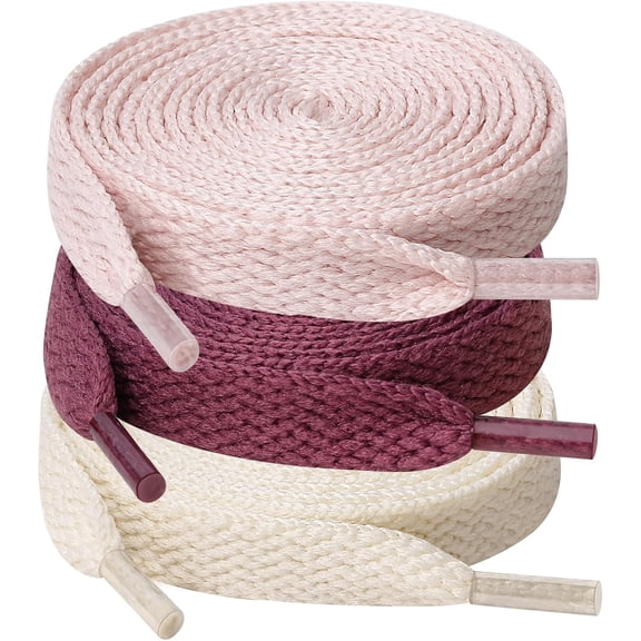 6 Pair Flat Shoe laces, 5/16" Wide Shoelaces for Athletic Running Sneakers Shoes Boot Strings