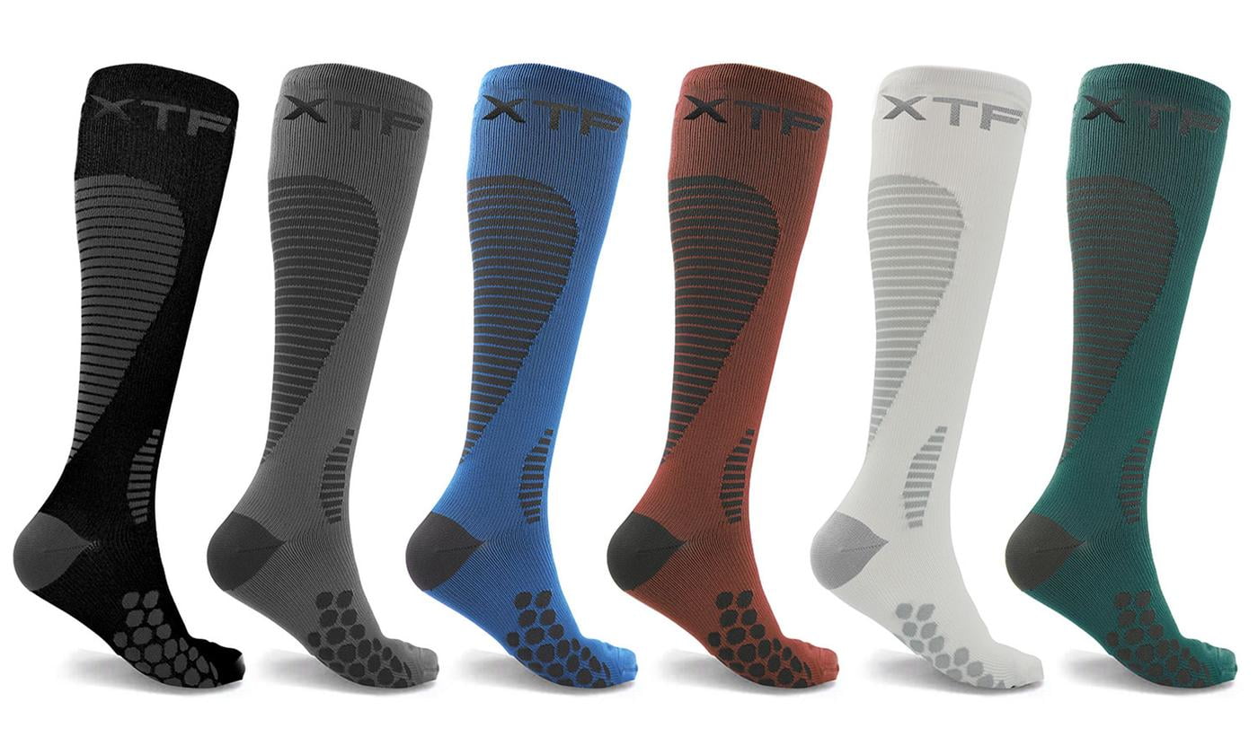 6-Pair Knee High Compression Socks for Men and Women - made for