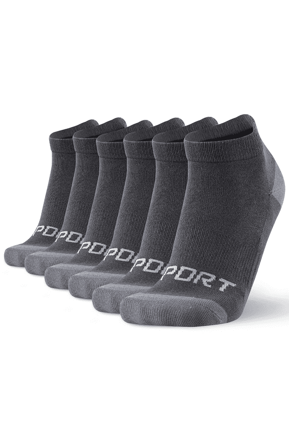 Athletic Ankle Socks, Moisture-Wicking, Arch Support (6 Pack)6-14