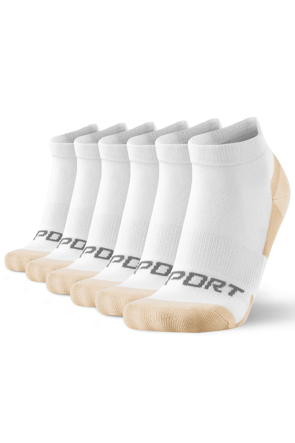 Athletic Ankle Socks, Moisture-Wicking, Arch Support (6 Pack)6-14