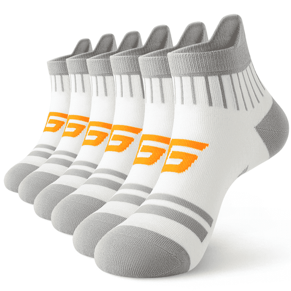 6-Pair Men's Summer Ankle Socks: Anti-Slip Heel Design Trail-Ready With Heel Lock & Terry Footbed - Moisture-Wicking Mesh For Running/Gym (Lightweight Blend) Socks