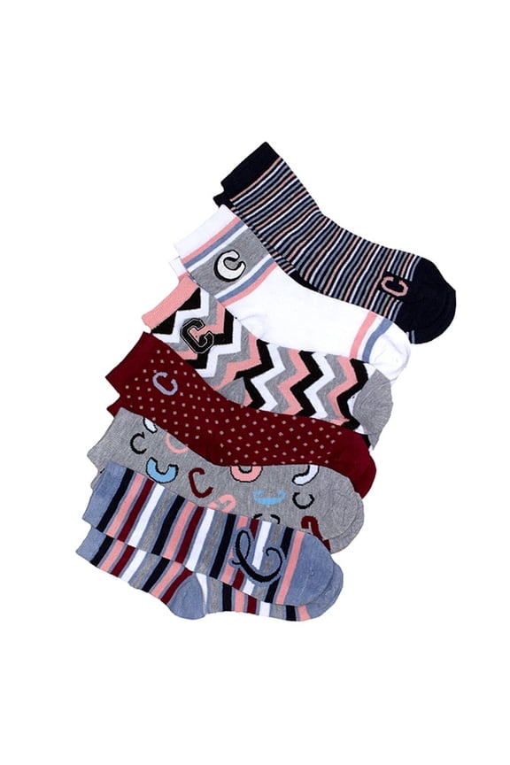 6-Pair Monogram Crew Socks