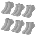 thumbnail image 1 of 6-Pair Pack Unisex Cotton Linen Crew Socks, Breathable Solid Color Casual Socks for Sensitive Skin and Natural Comfort, Gray, One Size, 1 of 6