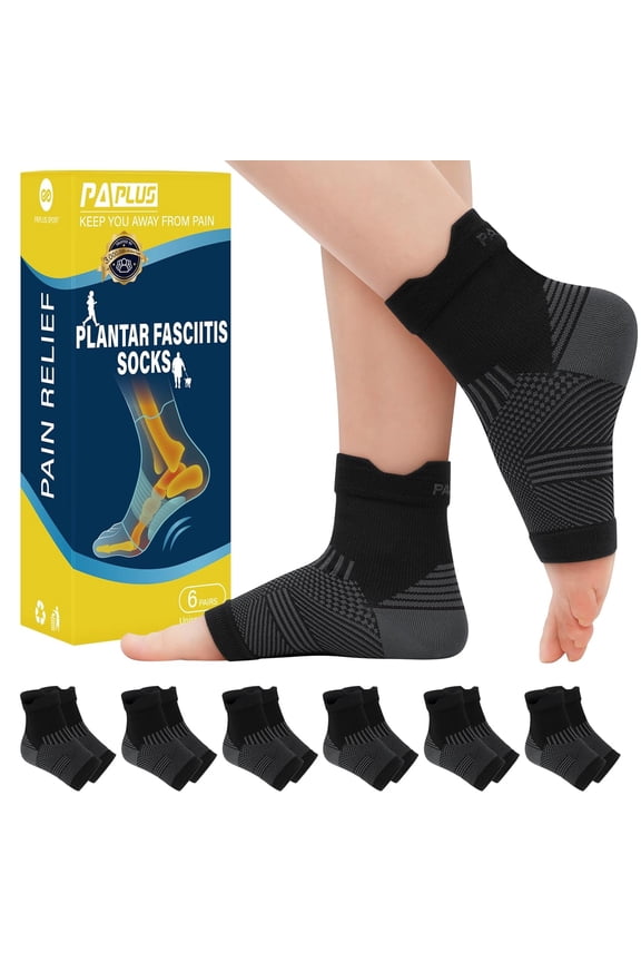 6 Pair Plantar Faciiti ock Women & Men Foot leeve for Achille Tendoniti Relief Reduce Heel pur Pain, welling Ankle Br with Arch upport Injury Recovery