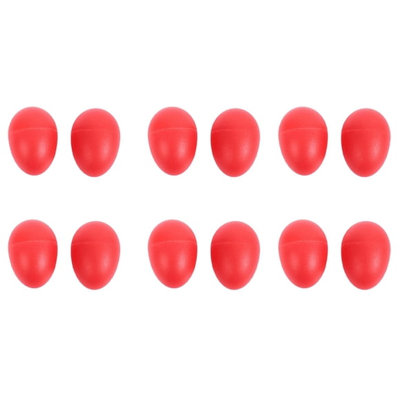 6 Pair Plastic Percussion Musical Egg Maracas Shakers Red