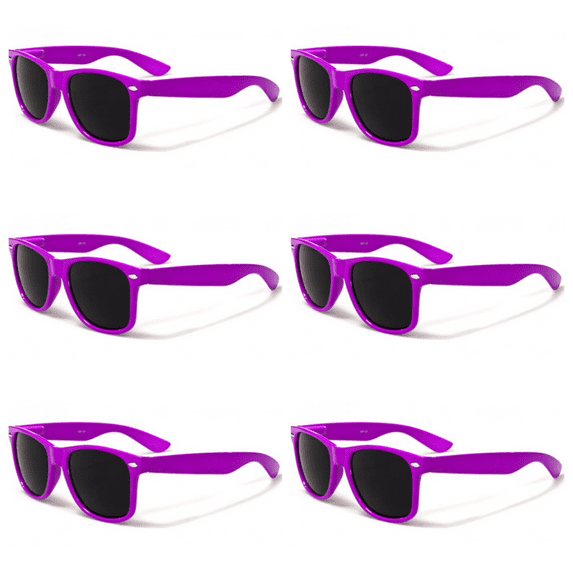 6 Pair Purple Retro 80's Purple Sunglasses Party Pack Free Shipping