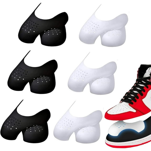 6-Pair Shoe Crease Protectors - Sneaker Guard Inserts to Prevent Creases & Maintain Shape - Fits Most Sneakers & Dress Shoes