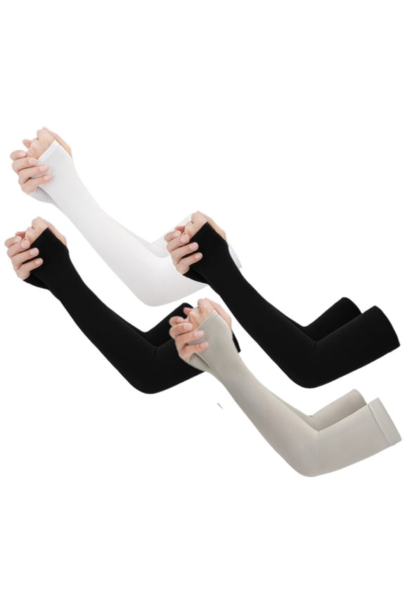 6 Pair UV Arm Sleeves Ice Silk Sunscreen Warmers Hats Men and Women