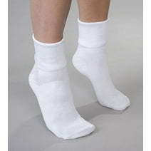 6 Pair Women's White Buster Brown Elastic-Free Cotton Socks - Sock Size 11 - Fits Shoe Sizes 9.5 - 10.5