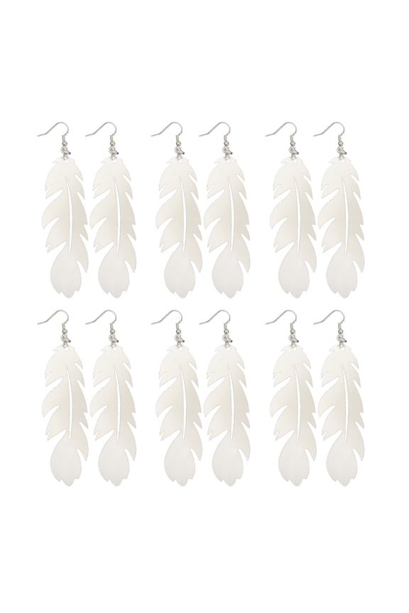 6 Pair Wood Sublimation Blanks Earring MDF Sublimation Printing Dangle Earrings