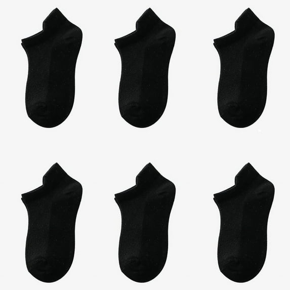 6 Pairs 1-12T Children Cotton Socks Spring Summer Boys Girls Mesh Thin Breathable Solid Ankle Socks Black White Grey Kids Socks Black XL (9-12Y)