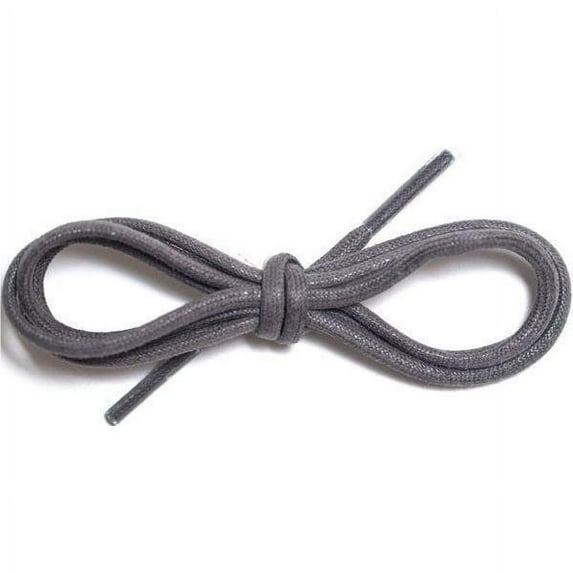 6 Pairs 1/8" Waxed Cotton Round Dress Shoelaces (Gray)