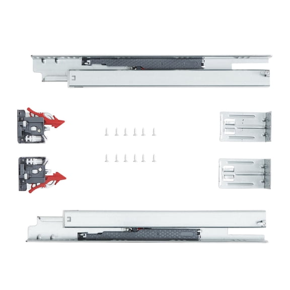 6 Pairs 18" Heavy Duty Ball Bearing Drawer Slides, Soft Close Side Mount Steel Tracks for Kitchen Cabinets, 100 lb Capacity, Noiseless Locking Runners