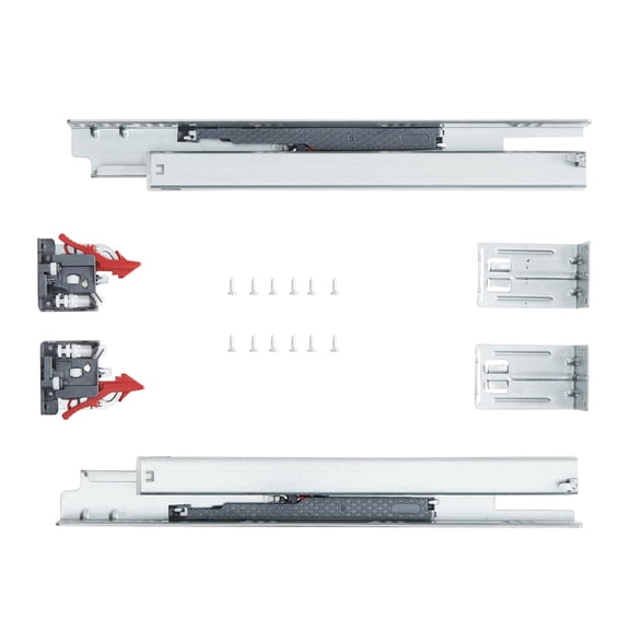 18 Inch Heavy Duty Soft Close Drawer Slides 6 Pairs Full Extension Ball Bearing Side Mount Steel Cabinet Rails 100 lbs Load Capacity for Kitchen Bathroom Bedroom Furniture Storage Cabinets