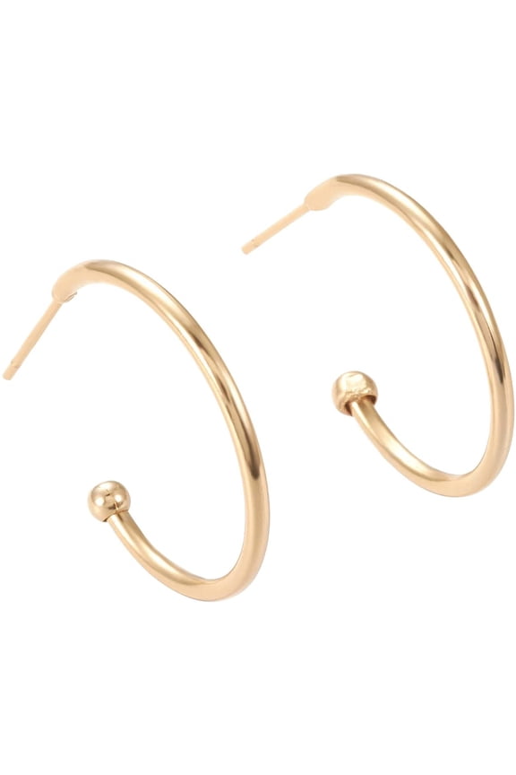 6 Pairs 18K Gold Plated Half Hoop Earrings Round Earring Hoops for DIY Jewelry Making