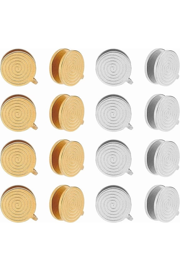 6 Pairs 2 Colors Pressure Earrings for DIY Keloids Stainless Steel Punk Clip On Earrings Spiral Compression Earring Lightweight No Piercing Earring Birthday Gift for DIY Woman